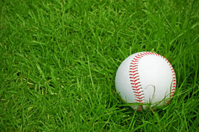 baseball on lawn